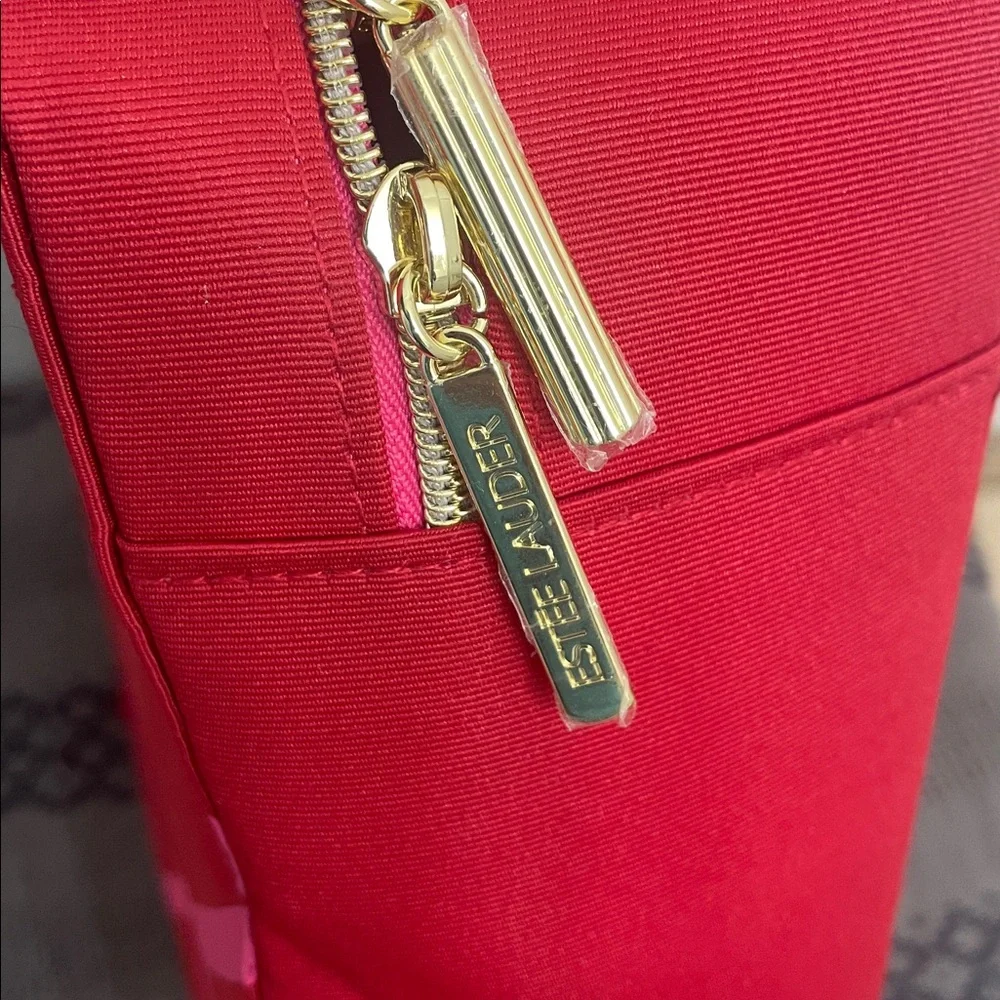 Elegant Red and Pink Women's cosmetic Bag